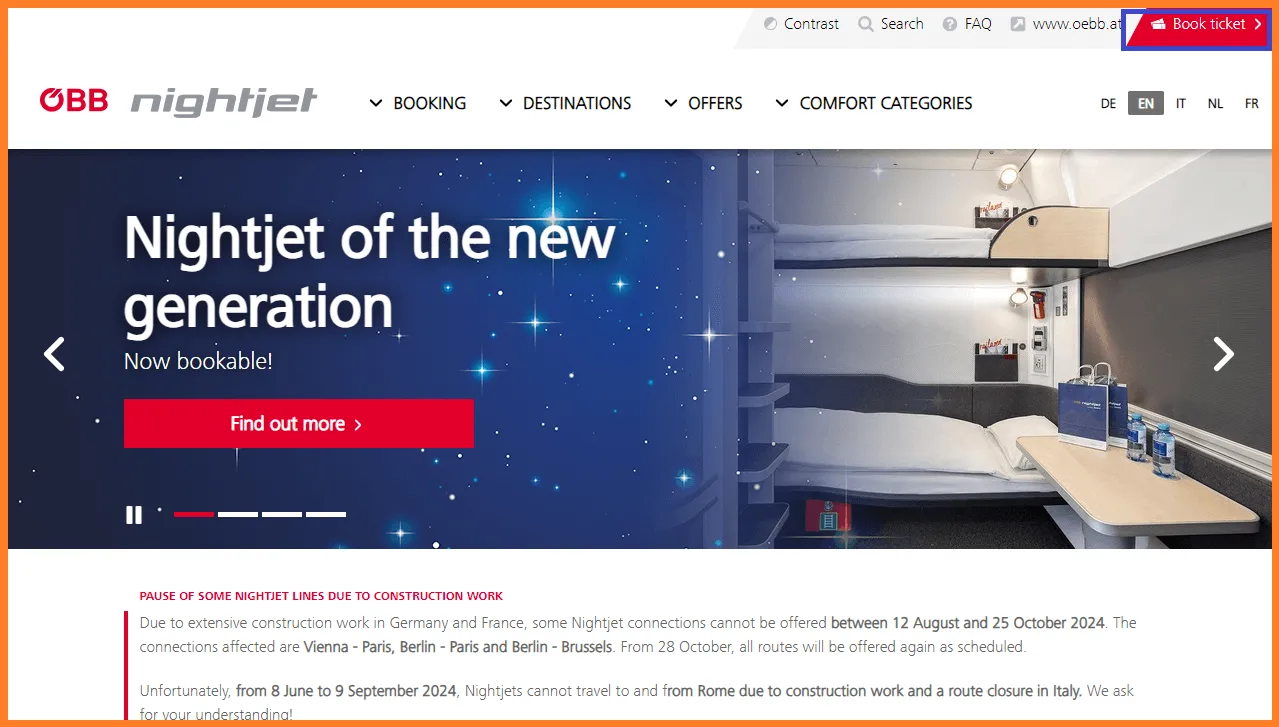 ÖBB Nightjet買票教學