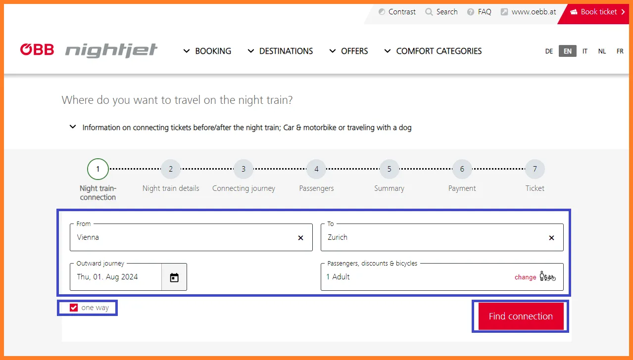 ÖBB Nightjet買票教學