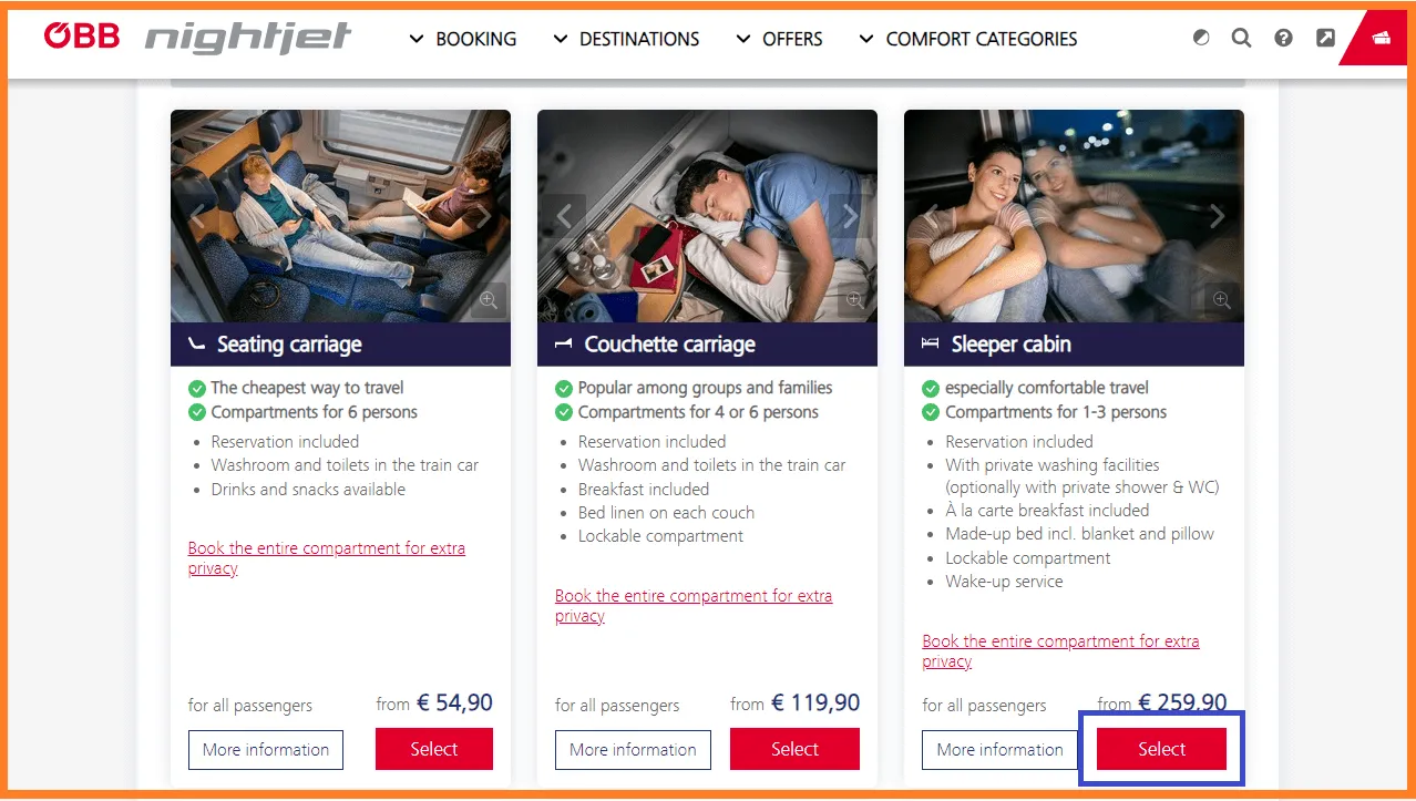 ÖBB Nightjet買票教學