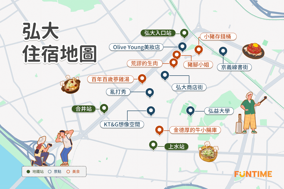 弘大住宿地圖