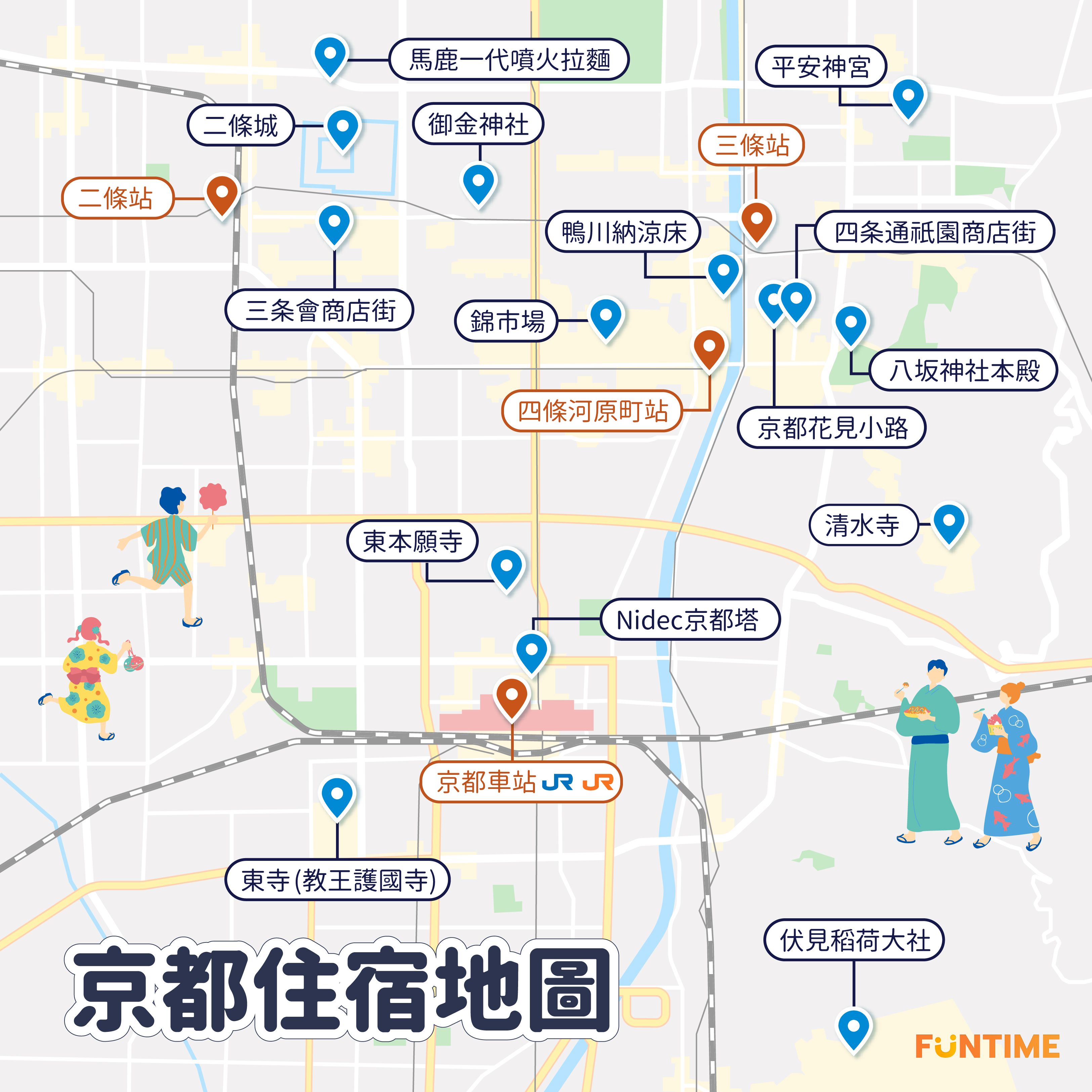 京都住宿地圖
