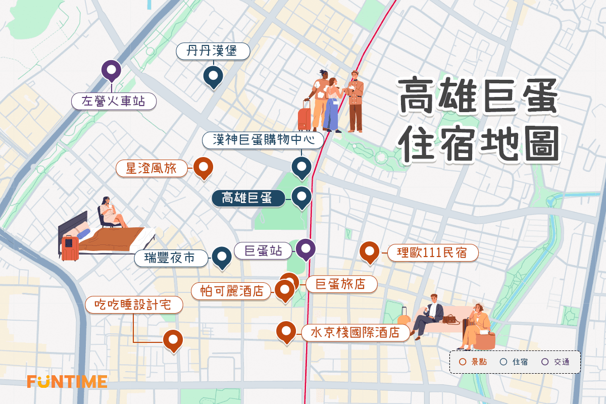 高雄巨蛋住宿地圖