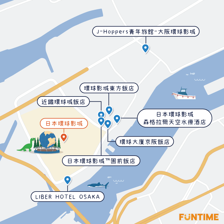 環球影城住宿地圖