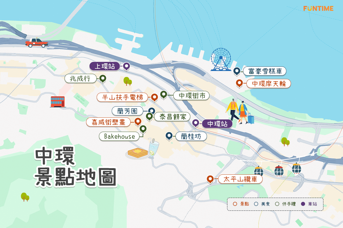 中環景點地圖