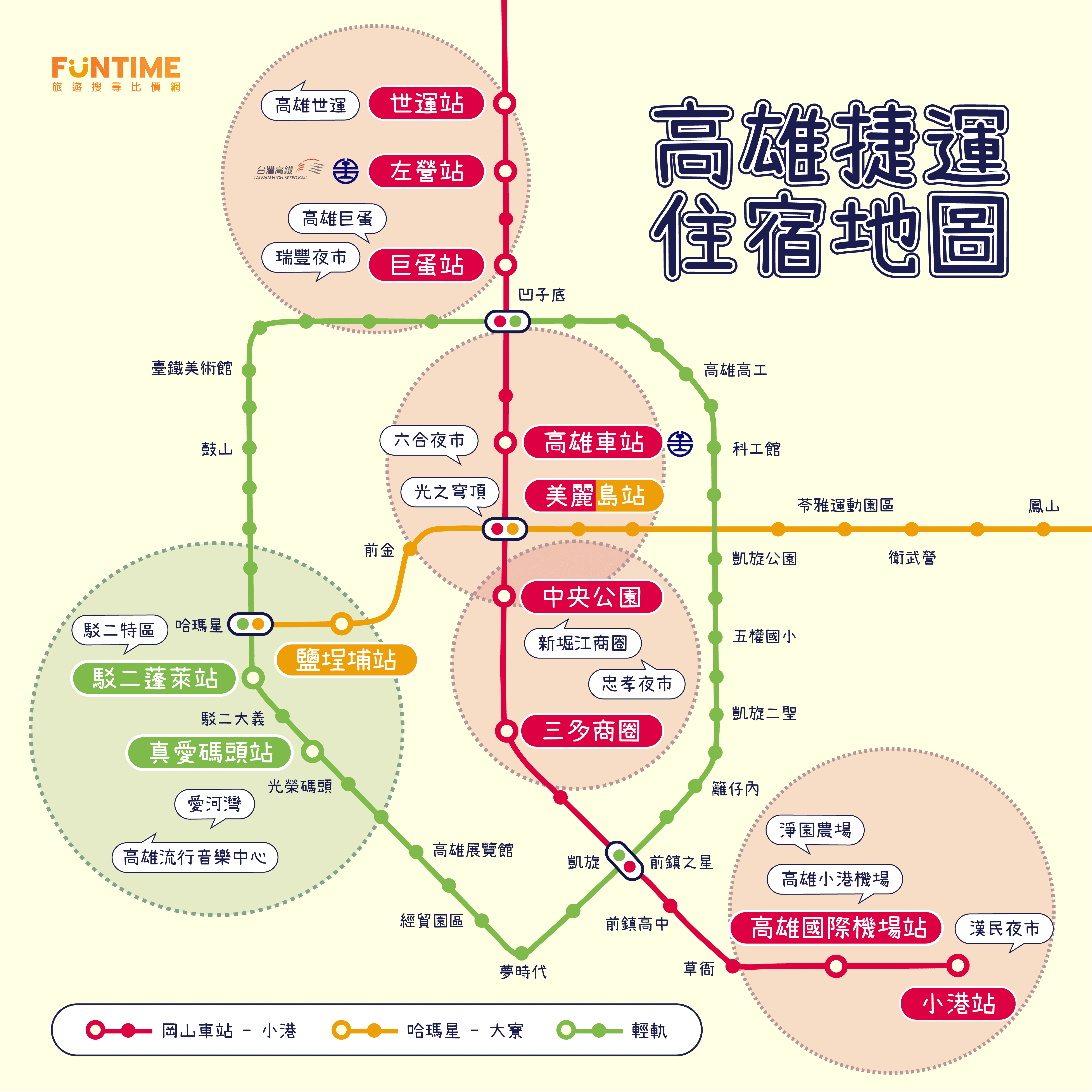 高雄捷運住宿地圖