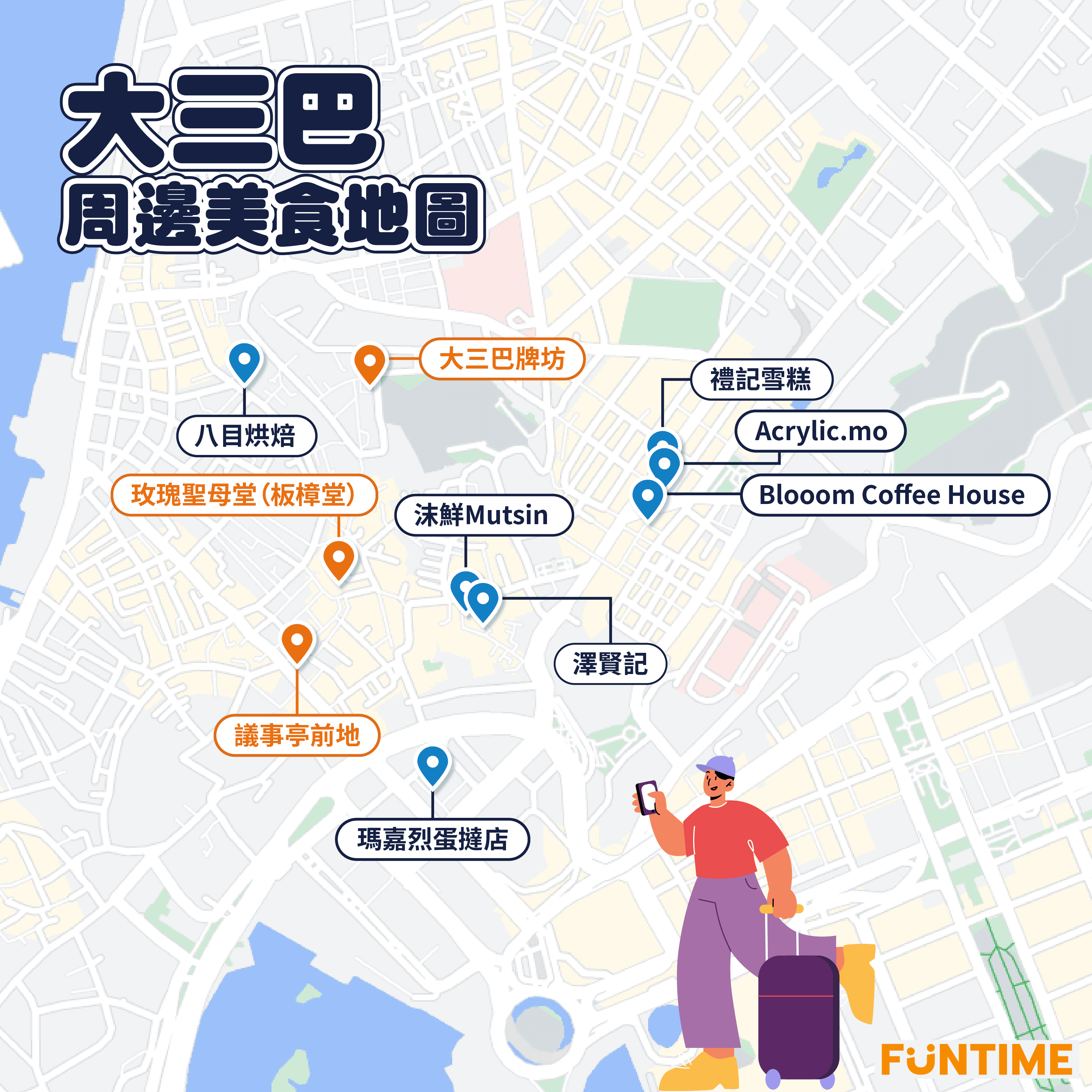 大三巴周邊美食地圖