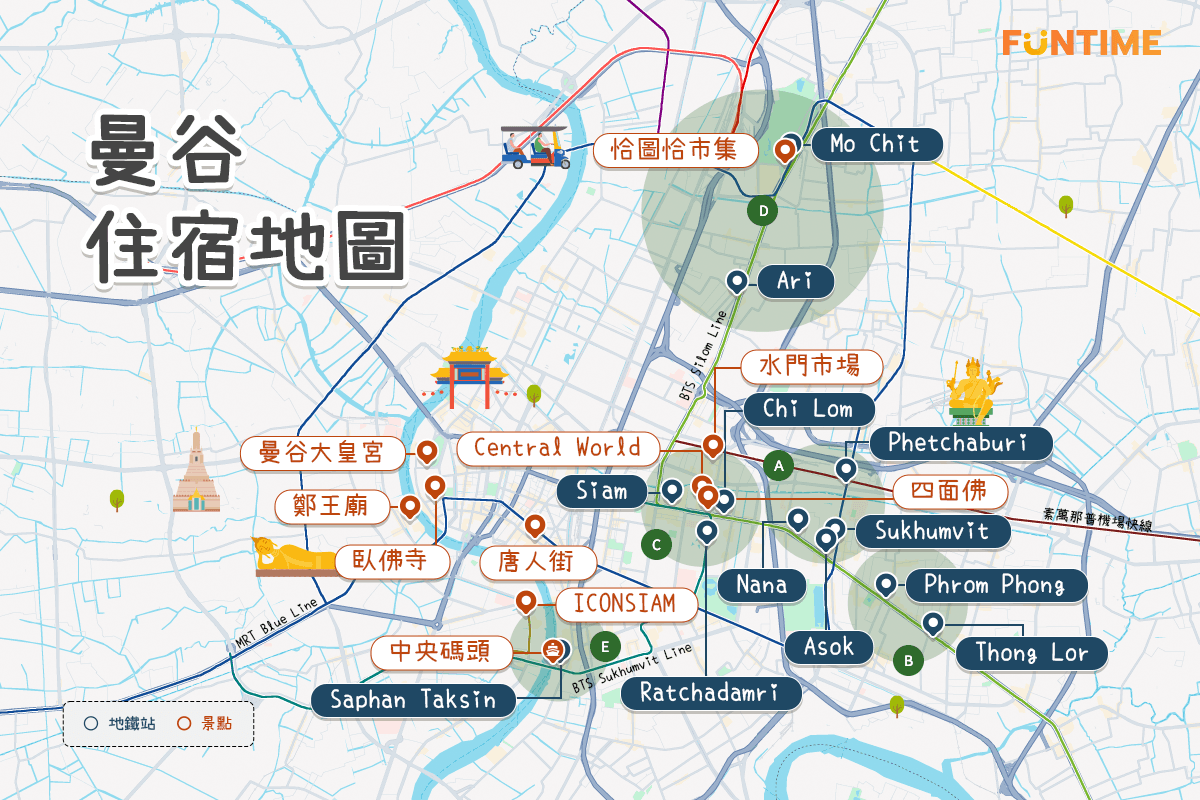 曼谷住宿地圖